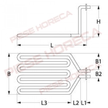 Rezistenta friteuza FIMAR FT4, FT44 putere 2000W